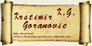 Krstimir Goranović vizit kartica